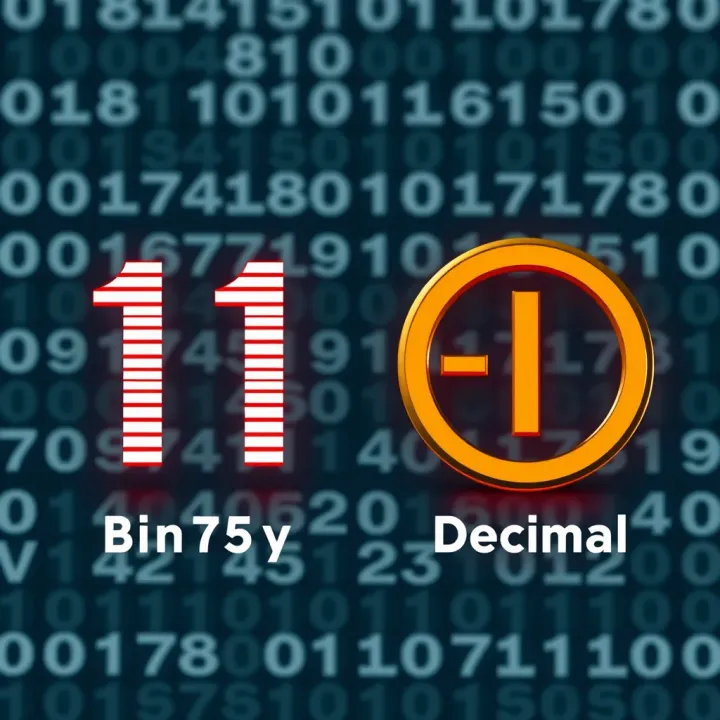 Visual Comparison of Binary and Decimal Representations Illustration comparing the binary number and its equivalent decimal value side by side