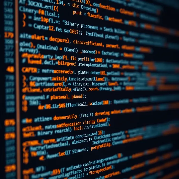 Code snippet demonstrating an efficient binary search function implemented in C with annotated comments