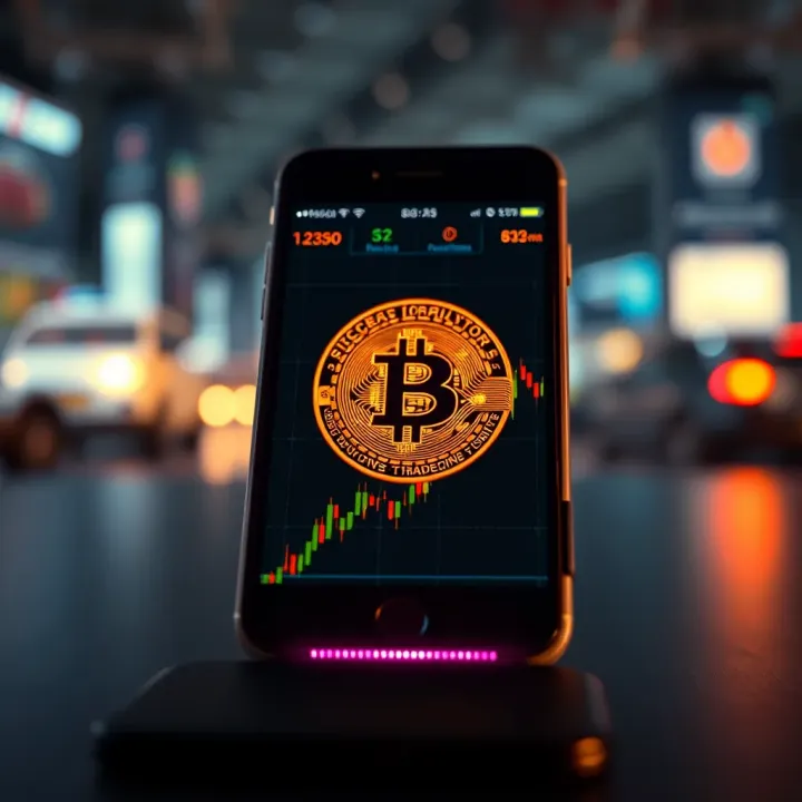 Ensuring Security in Bitcoin Trading Applications Secure mobile device with digital lock symbol representing cryptocurrency security measures