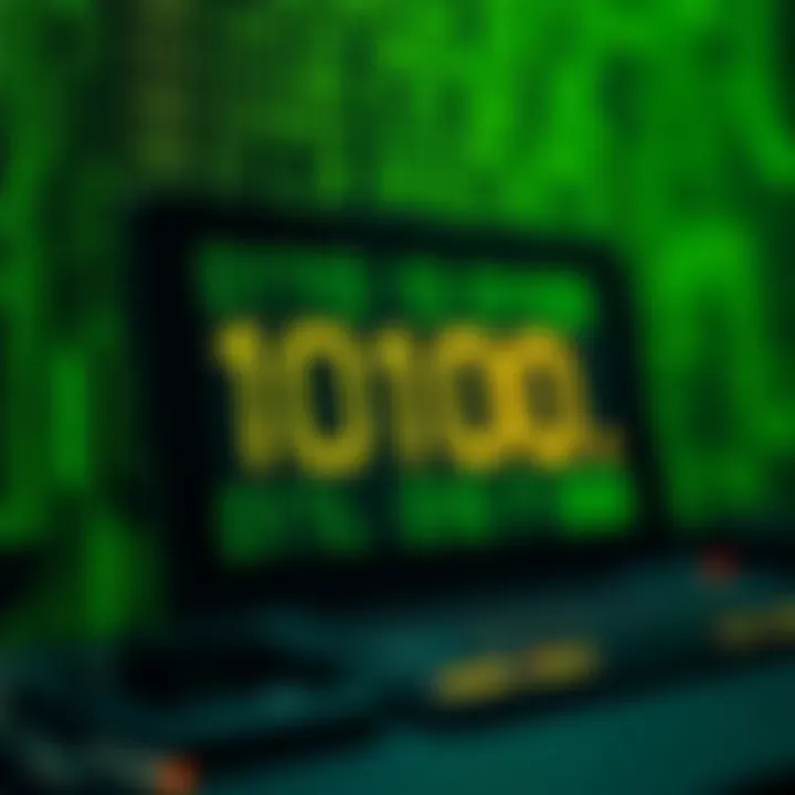 Practical Uses of Binary in Digital Electronics Visual example of binary code powering everyday digital devices like computers and smartphones