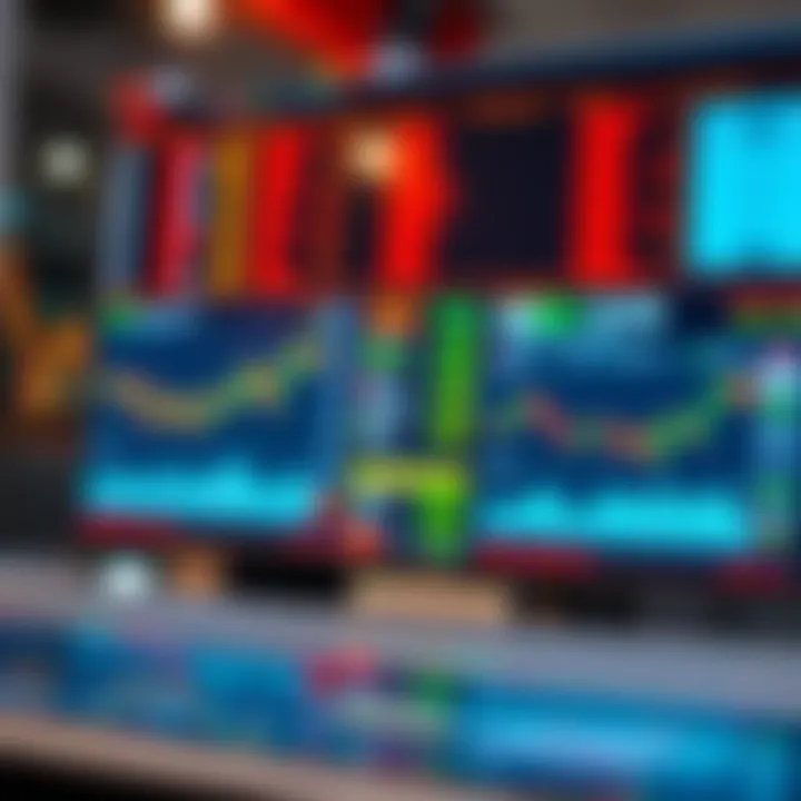 Interactive dashboard displaying stock market simulation with charts and virtual trading options