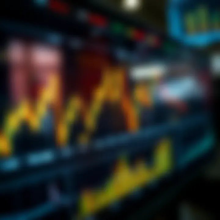 Forex Trading Charts with Currency Exchange Rates Digital screen displaying forex trading charts and currency exchange rates