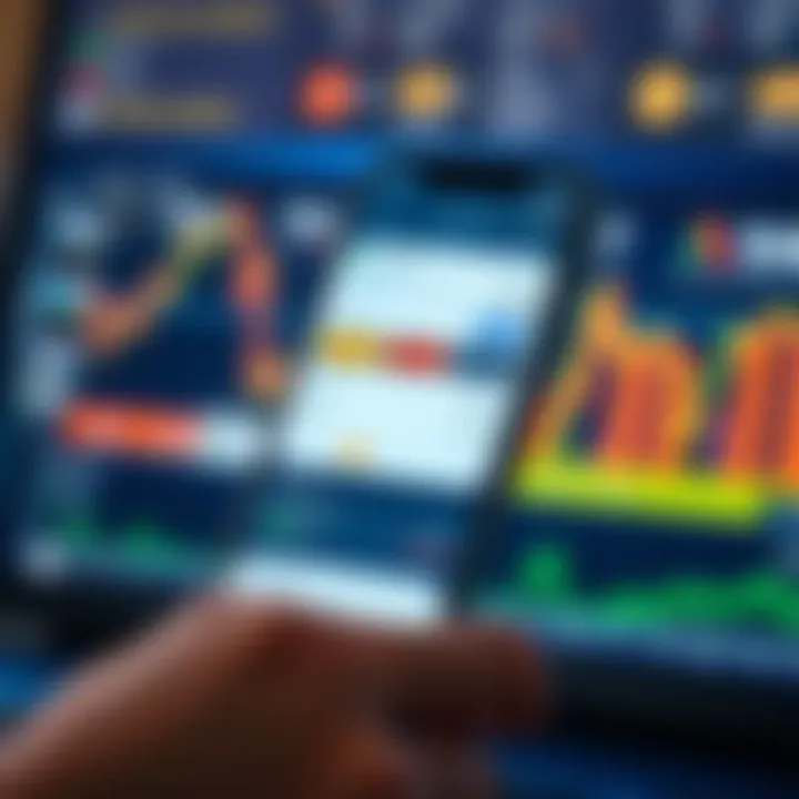 Mobile phone displaying a user-friendly trading platform with low commission rates