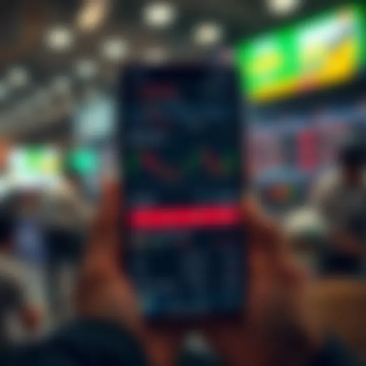Commodity Paper Trading Application Interface in Indian Market Interactive mobile interface displaying commodity market charts and trade options
