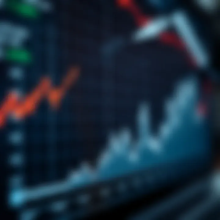 Graph with upward and downward trends representing simulated trading performance evaluation