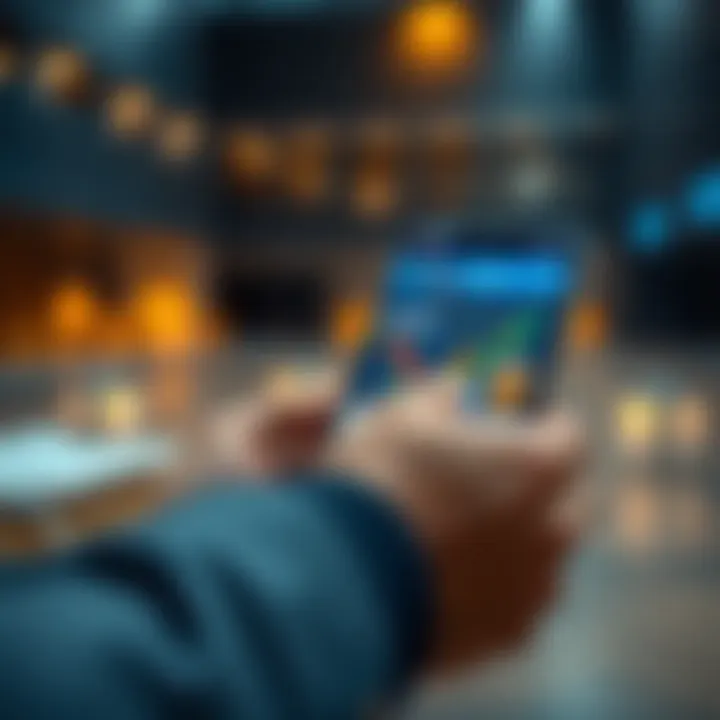 Conceptual illustration showing minimal funds being invested through a smartphone trading platform