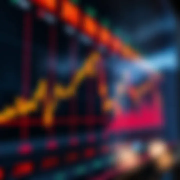 Intraday Stock Trading Chart with Price and Volume Movements Intraday stock trading chart showing price fluctuations and volume in Indian market