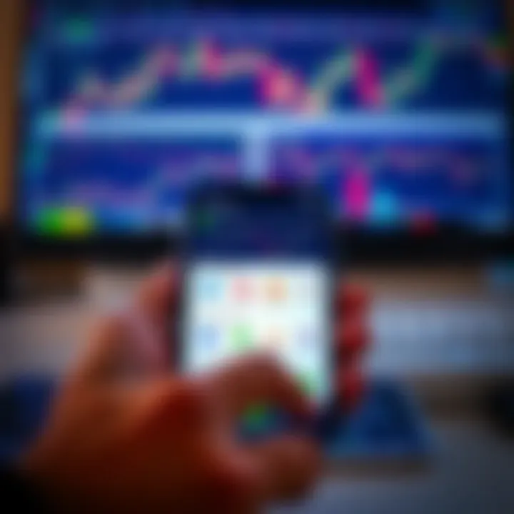 Mobile phone screen showcasing various investment options and tools available in top trading apps in India