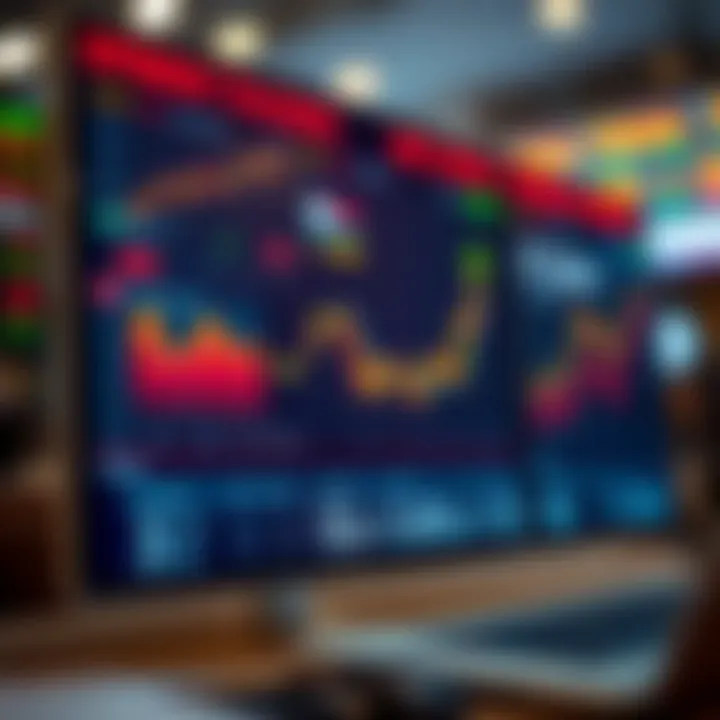 Graphical representation of market trends and analytical data for opinion trading