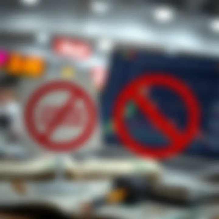 Illustration depicting allowed and prohibited forex trading activities in Indian market
