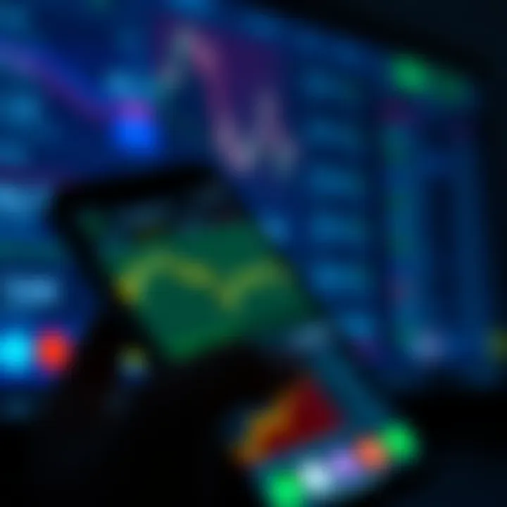 Smartphone displaying various features of an Indian stock trading app interface