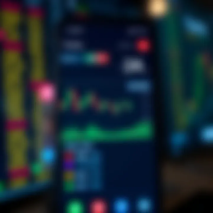 User interface of a popular online share trading app displaying stock market data and portfolio details