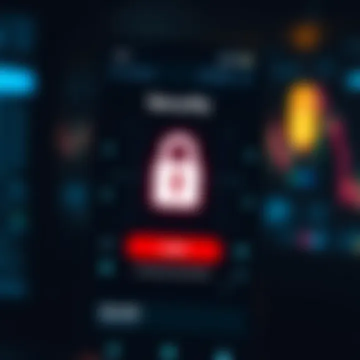 Secure login screen on a trading app emphasizing user security and data protection