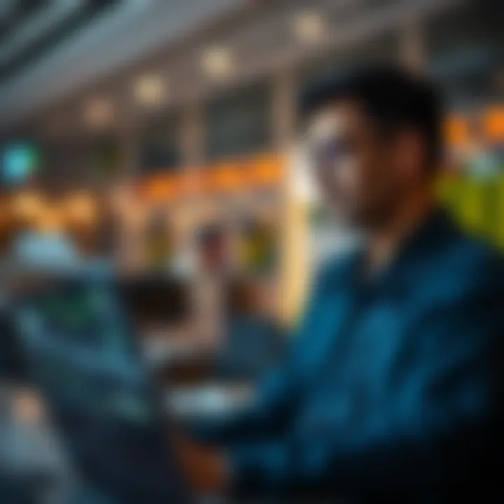 Conceptual illustration of a trader transitioning from virtual practice trades to real stock market investments