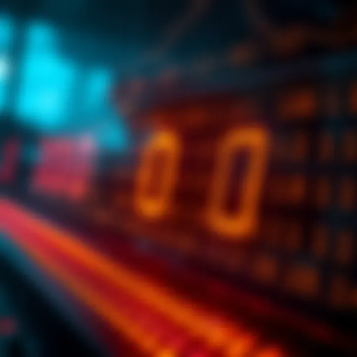 Diagram showing binary digits representing values in computing systems