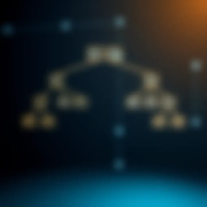 Binary Search Tree Structure Illustration Diagram showing the structure of a binary search tree with nodes connected by branches illustrating hierarchical order