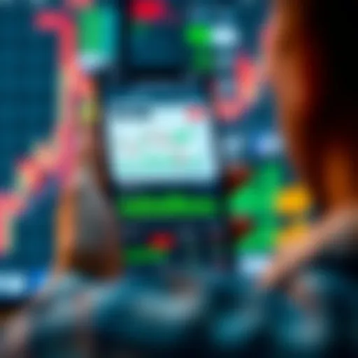 Oil Trading App Interface Showcasing Market Trends Mobile device displaying an oil trading app interface with charts and market data