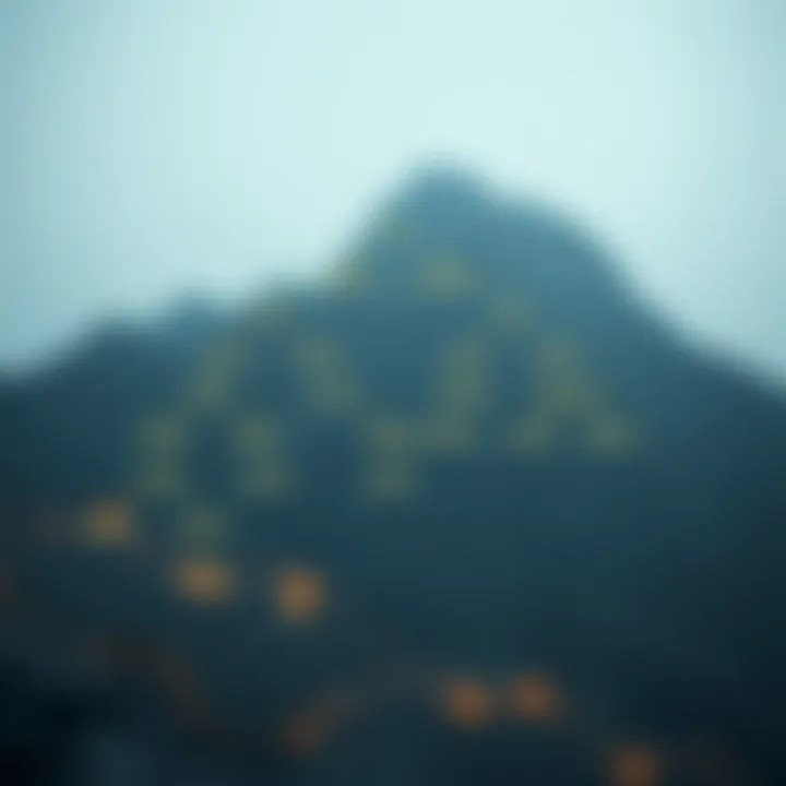 Diagram illustrating the structure of a binary search tree and optimal search path