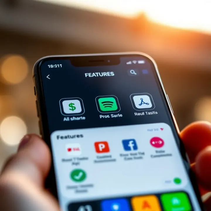 Mobile phone displaying various features of a free brokerage trading app in India