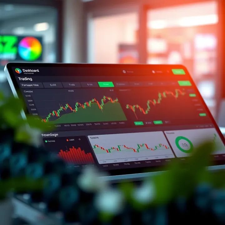 Trading App Dashboard Showing Stock Performance and Portfolio Overview Dashboard interface of a leading online trading application displaying stock charts and portfolio summary
