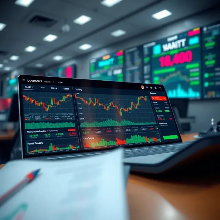 Dashboard of a popular paper trading platform displaying real-time stock charts and trade options