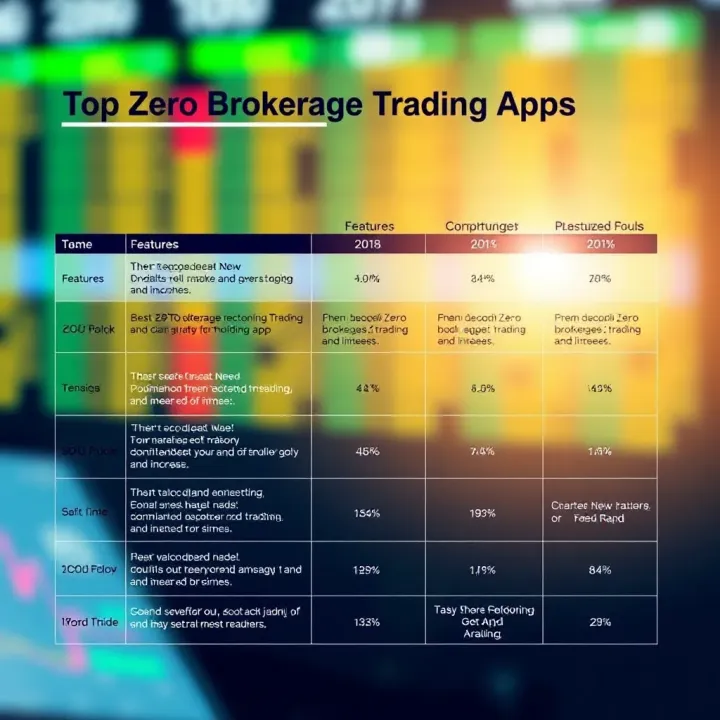 Comparison chart highlighting features and benefits of leading zero brokerage trading apps in India