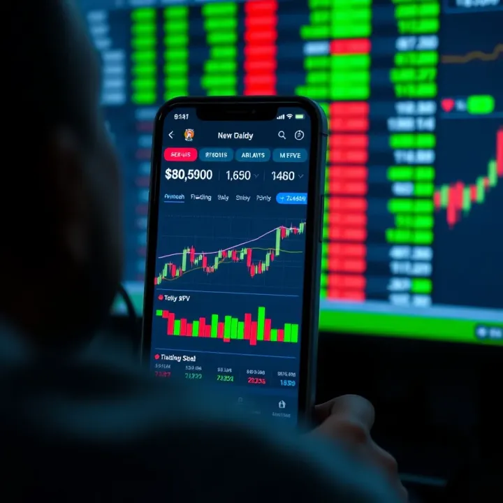 User Interface of a Leading Trading Application in India User interface of a popular Indian trading app showcasing charts and market trends
