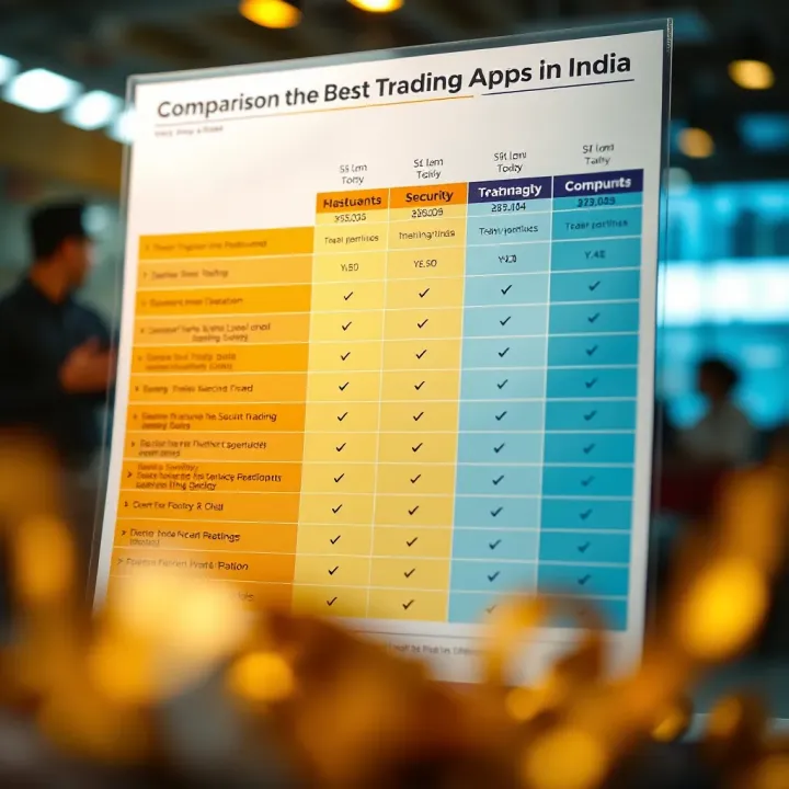 Comparison chart highlighting features, security levels, and pricing among different trading platforms available in India
