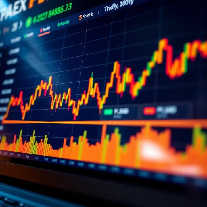 Graph showing forex market trends and currency exchange rates in India