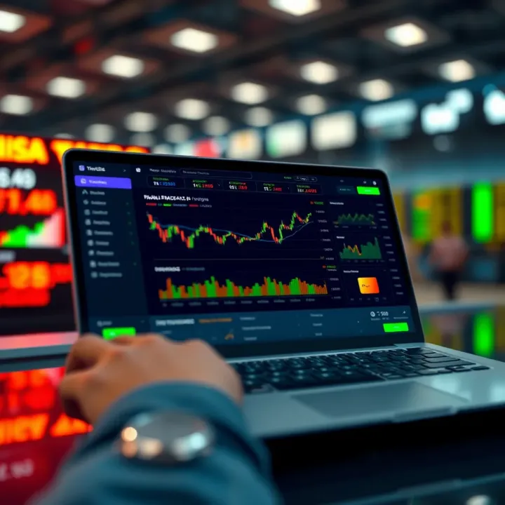 User interface of a leading trading application showing market trends and portfolio overview