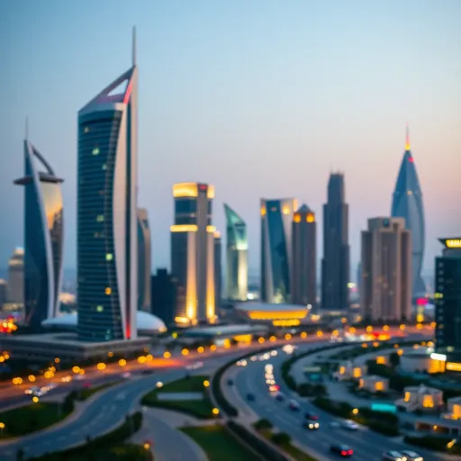 Dubai Financial District as a Forex Trading Hub Dubai skyline with financial district representing forex trading hub