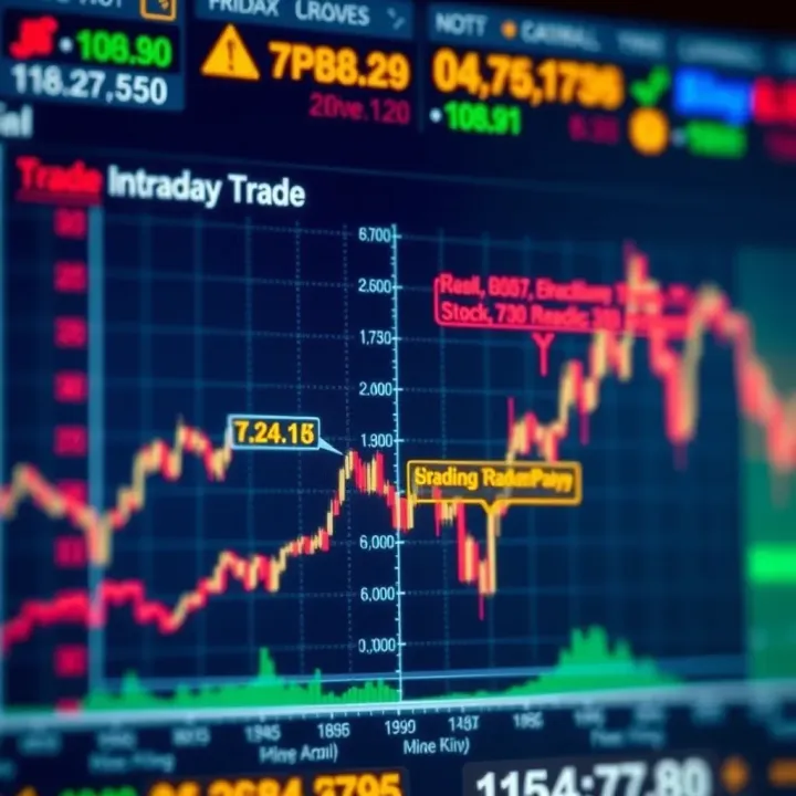 Key Criteria for Picking Stocks in Indian Intraday Trading Graph showing stock price fluctuations with highlighted criteria for selecting intraday trading stocks