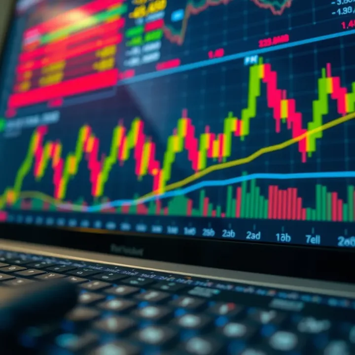 Stock charts and technical indicators illustrating intraday trading trends in Indian markets