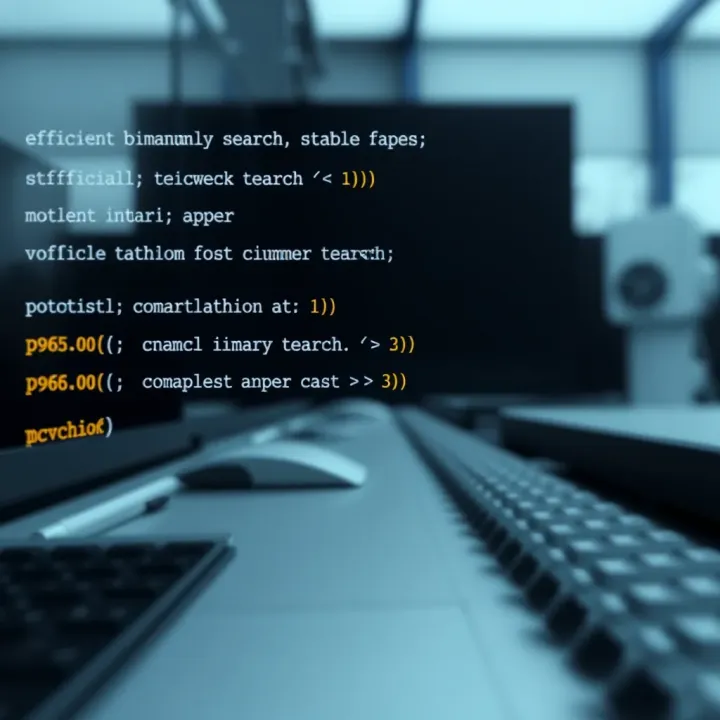 Binary Search Code Example with Explanation Code snippet demonstrating efficient binary search implementation with comments