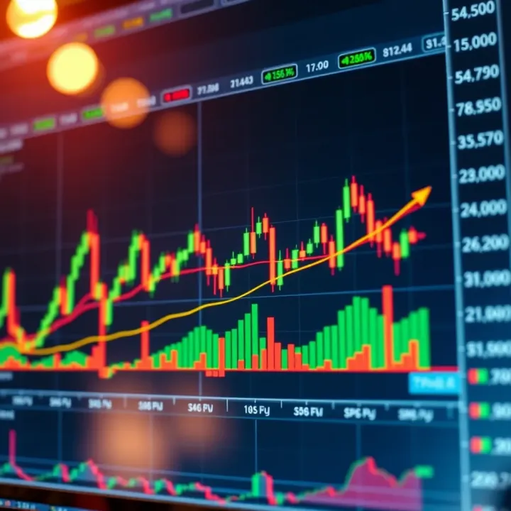 Intraday chart showcasing common patterns like flags and pennants used for short-term trading decisions