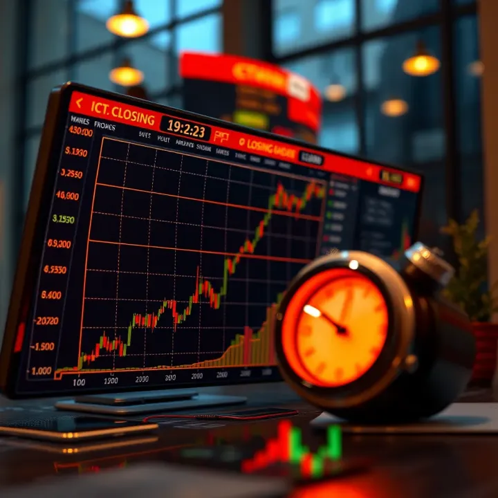 Graph showing the intraday trading hours in Indian stock markets with highlighted closing time