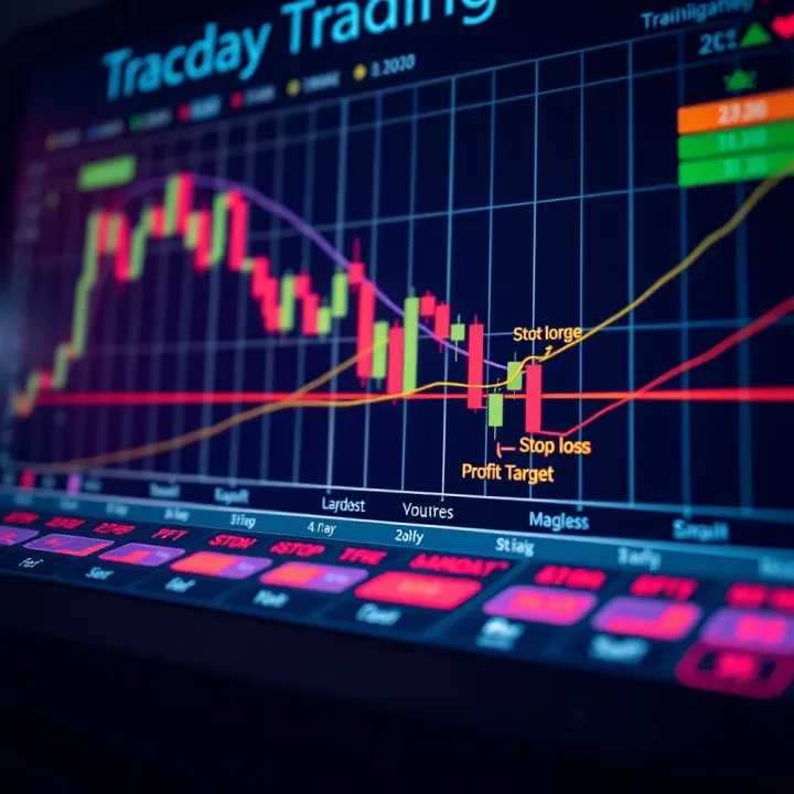 Graph showing risk management concepts with stop-loss and profit target levels on stock trading interface