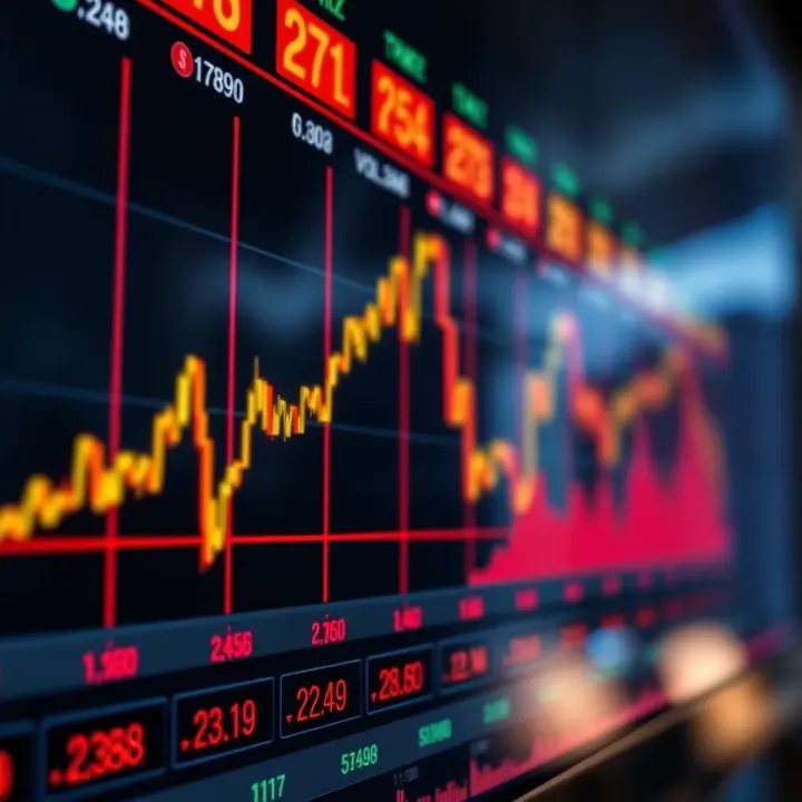 Intraday stock trading chart showing price fluctuations and volume in Indian market