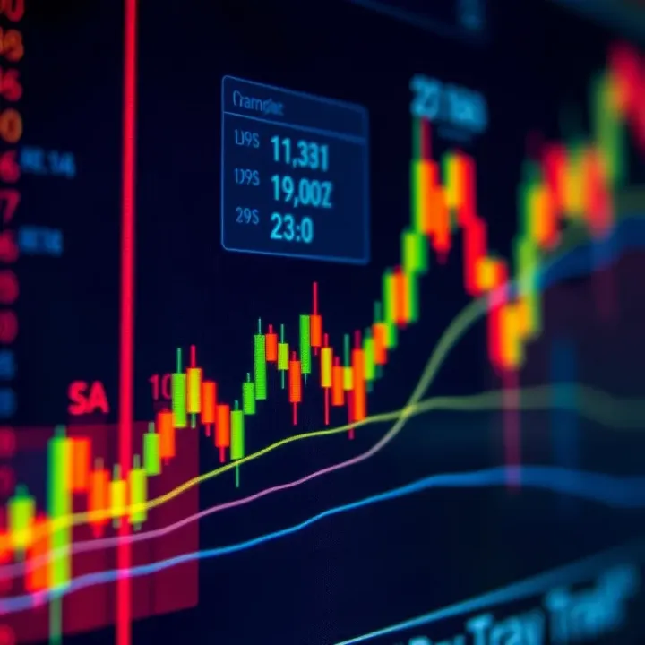 Technical indicators overlaid on stock price chart for intraday trading in Indian markets