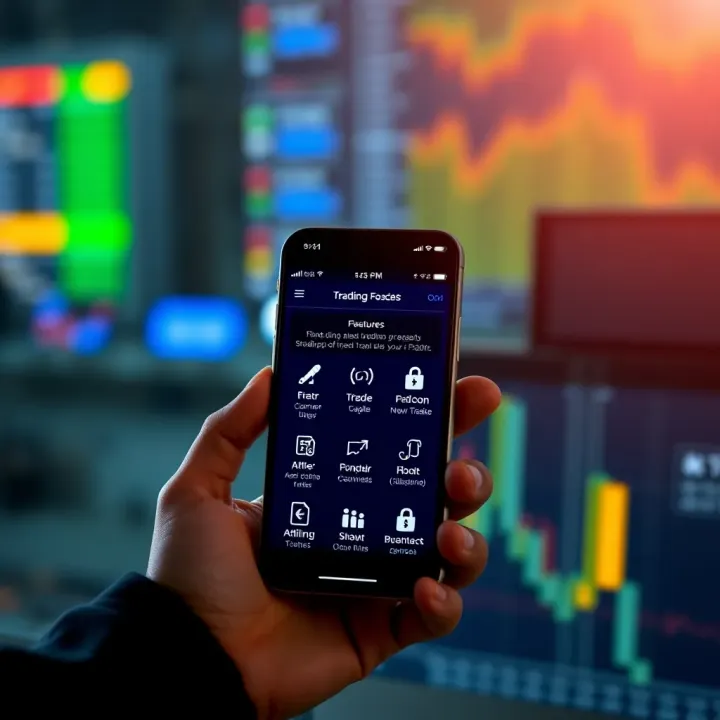Key Features and Regulatory Aspects of Trading Apps for Indian Traders Illustration of a smartphone showing various features of trading apps tailored for Indian market with regulatory icons