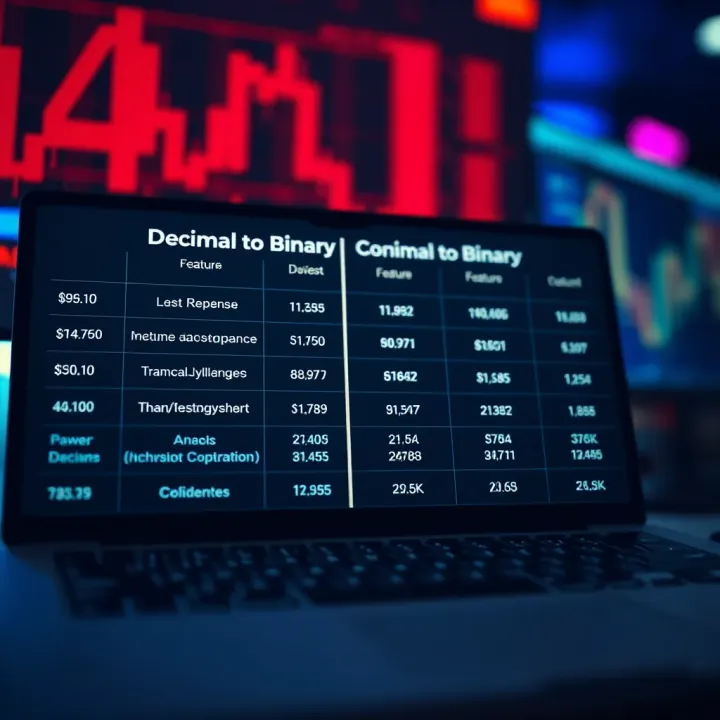 Feature Comparison of Decimal to Binary Conversion Tools Comparison chart displaying features and accuracy of multiple decimal to binary conversion websites
