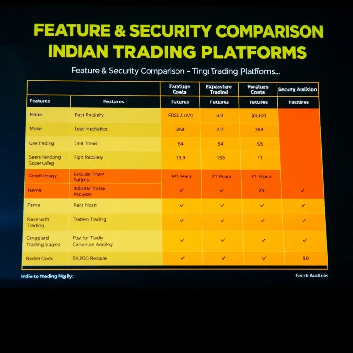 Comparison chart highlighting features and security aspects of top Indian trading platforms