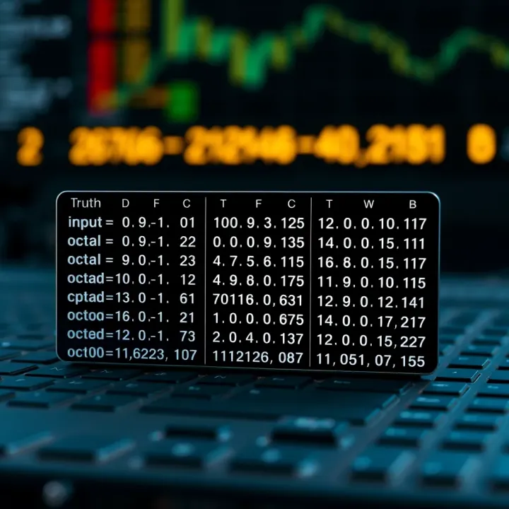 Truth table showing the input-output relationship for octal to binary encoding