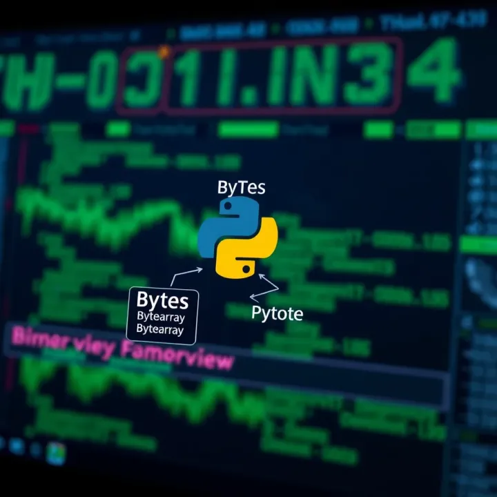 Diagram showing Python's binary data types including bytes, bytearray, and memoryview and their relationships