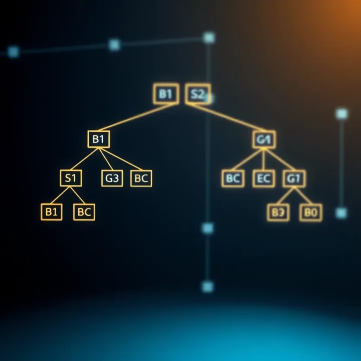 Binary Search Tree Structure Illustration Diagram showing the structure of a binary search tree with nodes connected by branches illustrating hierarchical order