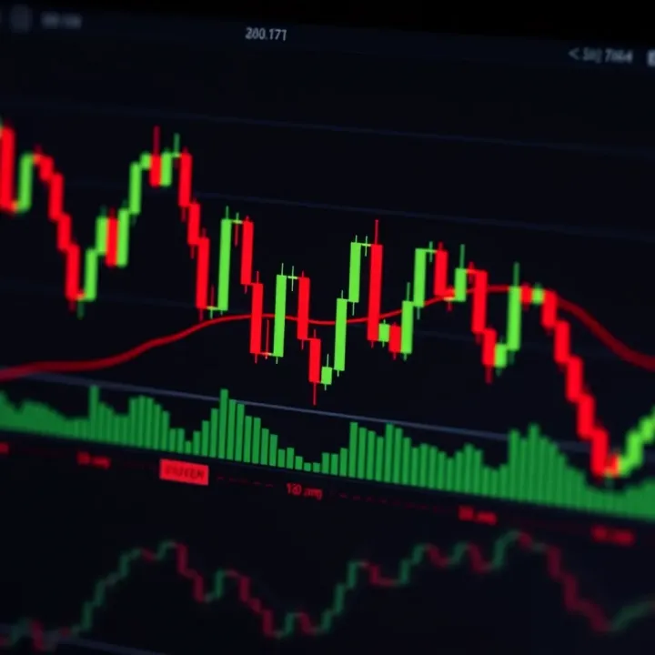 Multi-Candle Formations Highlighting Market Trend Reversals Complex multi-candle patterns on trading chart illustrating market trend reversals