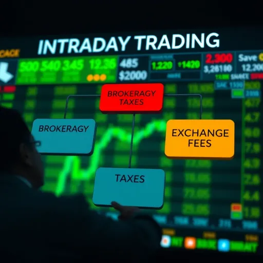 Breakdown of Charges in Intraday Trading in India Diagram showing different charges involved in intraday trading including brokerage, taxes, and exchange fees