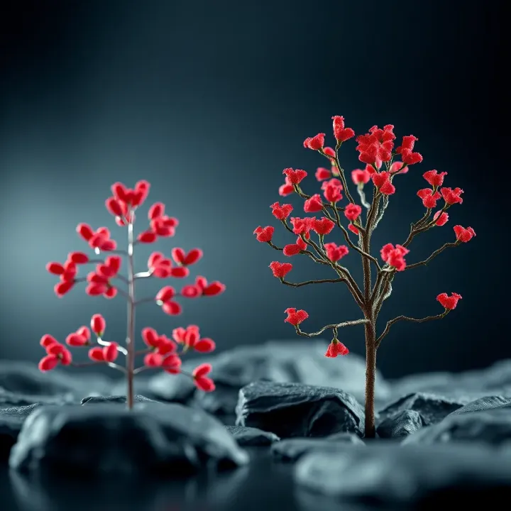 Visualization of balanced binary trees showing AVL and Red-Black tree balancing properties