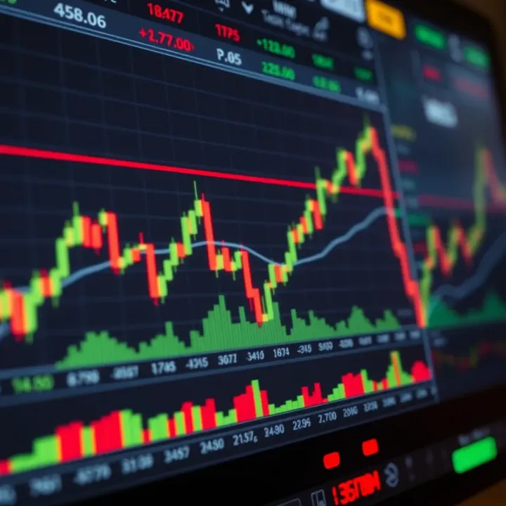 Currency Pairs and Market Dynamics in Forex Trading Graphic depicting currency pairs on a trading platform with market trend charts and indicators