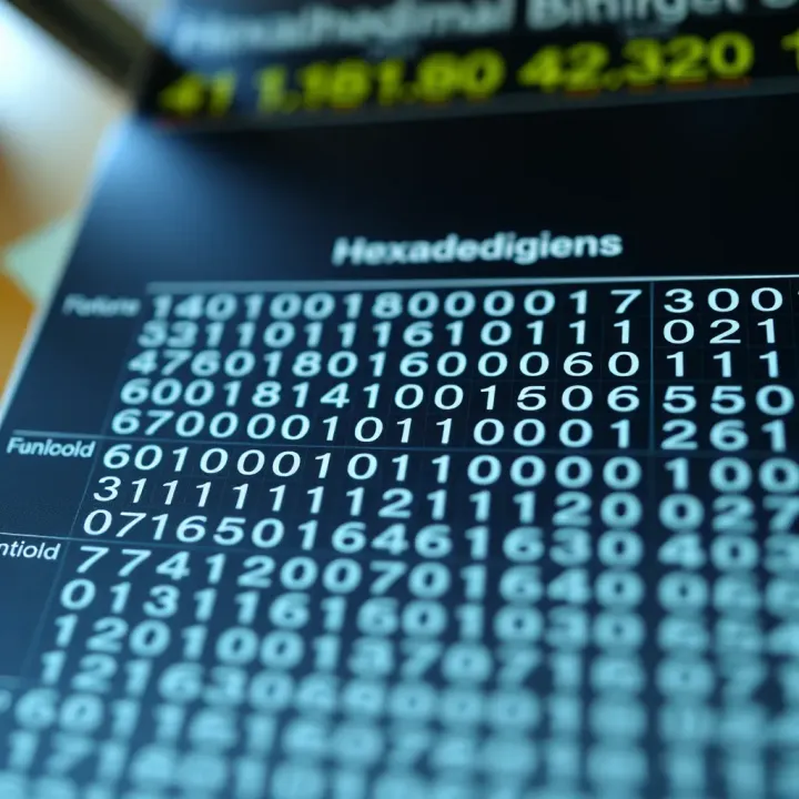 Hexadecimal Digits Mapped to Binary Equivalents Chart showing correspondence between hexadecimal digits and binary groups